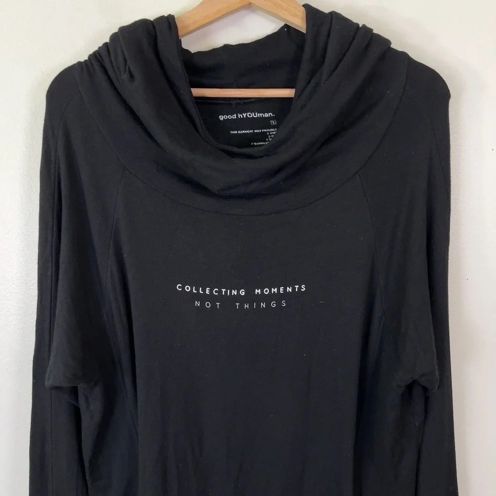 Good hYouman Bailey Collect Moements Not Things Cow Neck Hoodie - Picture 3 of 15